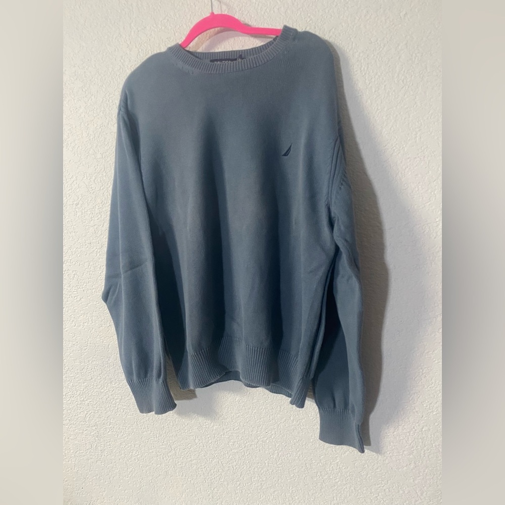 Nautica Men's Classic Blue Crewneck 100% cotton Fall Winter Sweater XL
